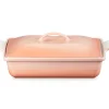 Heritage Covered Rectangular Casserole in Peche