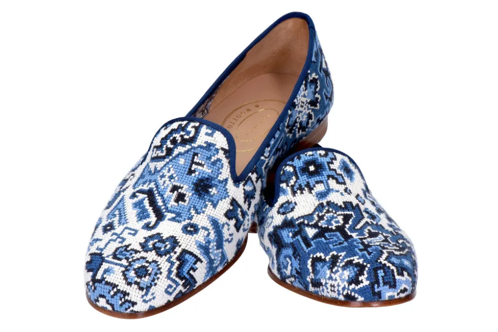 Heriz Slipper in Lapis