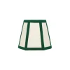 Hexagon Linen Candle Shade with Green Trim