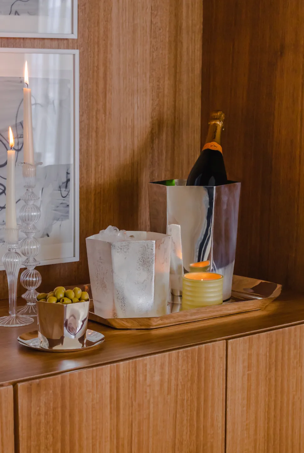 Hexagon Silver-Plated Champagne Bucket