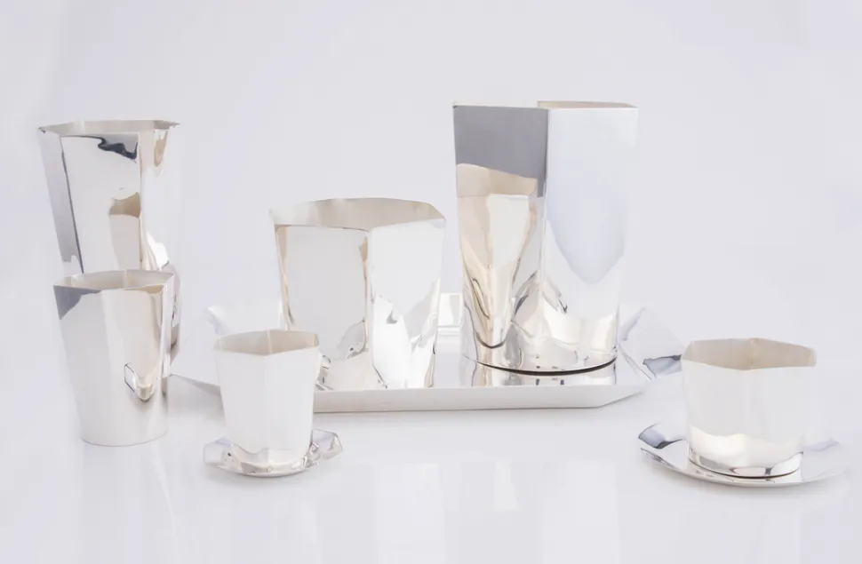 Hexagon Silver-Plated Champagne Bucket