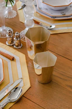 Hexagon Silver-Plated Tall Tumbler