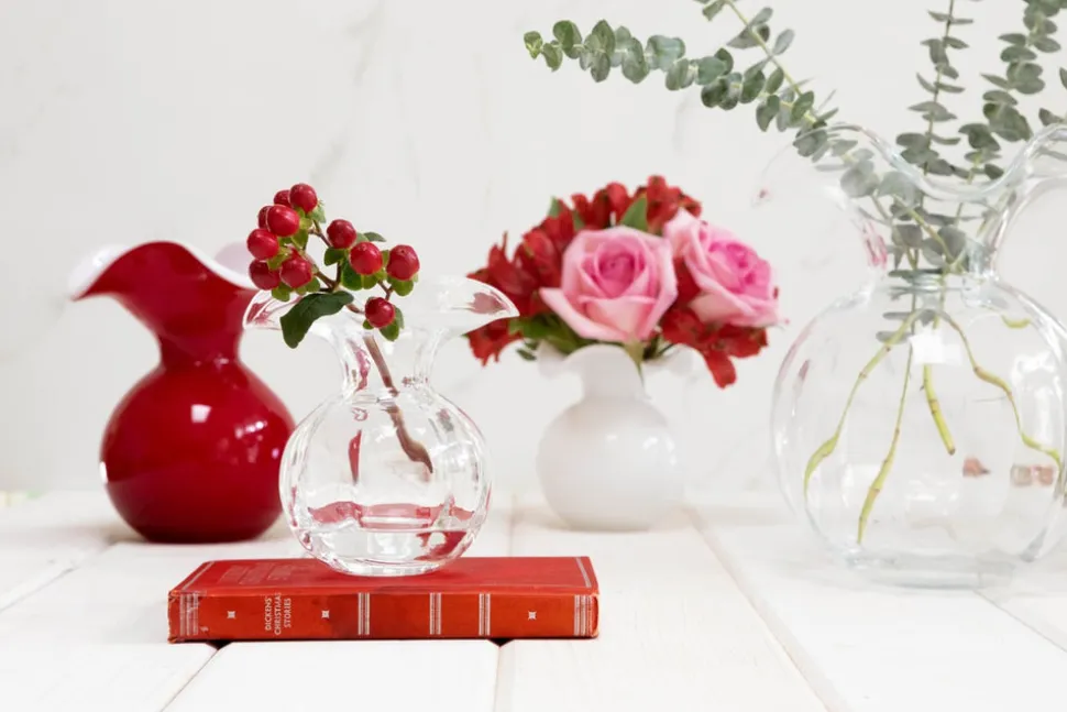 Hibiscus Glass Bud Vase
