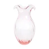 Hibiscus Glass Pink Vertical Fluted Small Vase