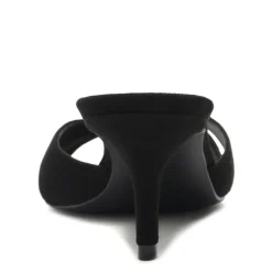 Hilda Leaf Mule Suede Sandal in Black
