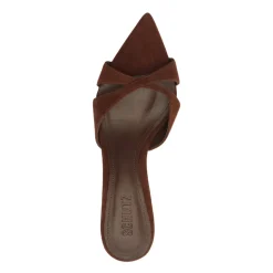 Hilda Leaf Mule Suede Sandal in Root Brown