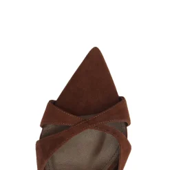Hilda Leaf Mule Suede Sandal in Root Brown