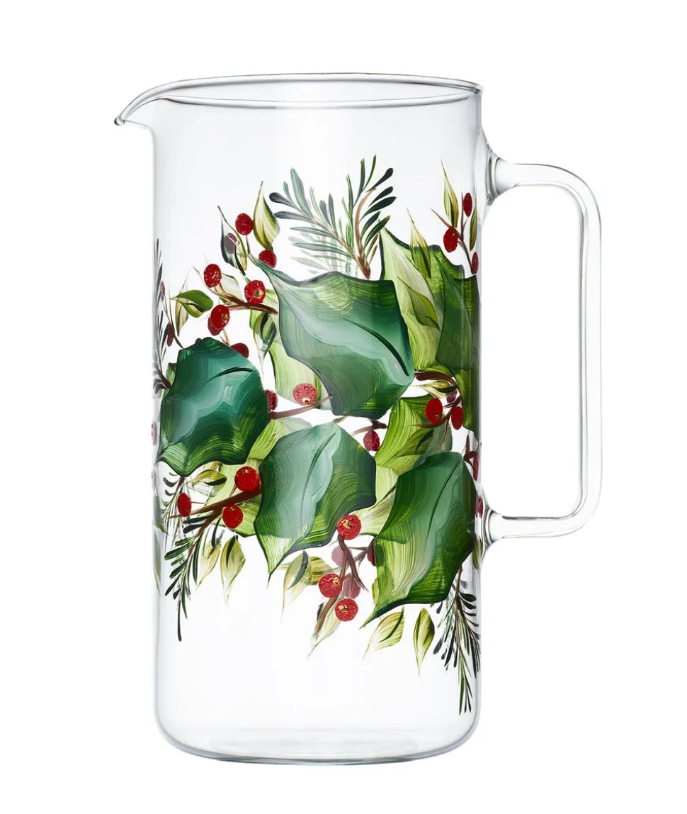 Holly Jug with Set of 6 Tumblers