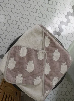 Hooded Bath Towel - Sweet Sheep Jacquard