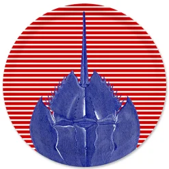 Horseshoe Crab Large Round Birchwood Tray