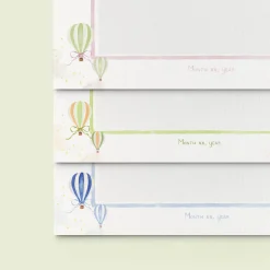Hot Air Balloons Birth Announcement with Photo, Set of 50