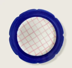 Hot Cakes Cake Stand in Navy & Pink Gingham