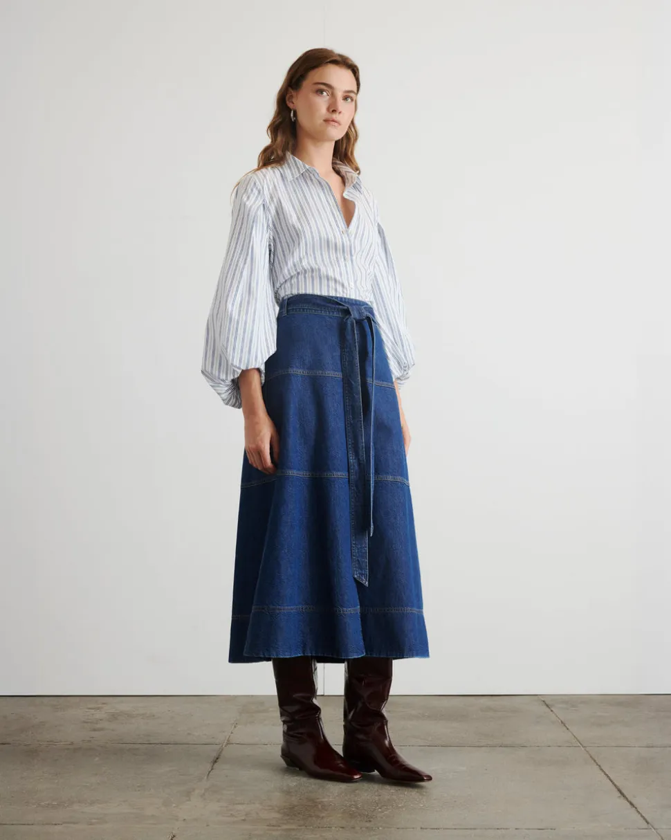 Hudley Skirt in Classic Indigo Blue
