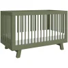 Hudson 3-in-1 Convertible Crib with Toddler Bed Conversion Kit in Olive
