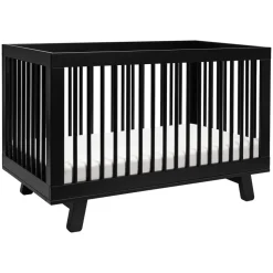 Hudson 3-in-1 Convertible Crib with Toddler Bed Conversion Kit in Black