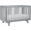 Hudson 3-in-1 Convertible Crib with Toddler Bed Conversion Kit in Grey