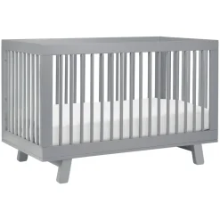 Hudson 3-in-1 Convertible Crib with Toddler Bed Conversion Kit in Grey
