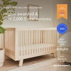 Hudson 3-in-1 Convertible Crib with Toddler Bed Conversion Kit in Natural