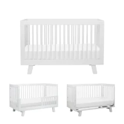 Hudson 3-in-1 Convertible Crib with Toddler Bed Conversion Kit in White