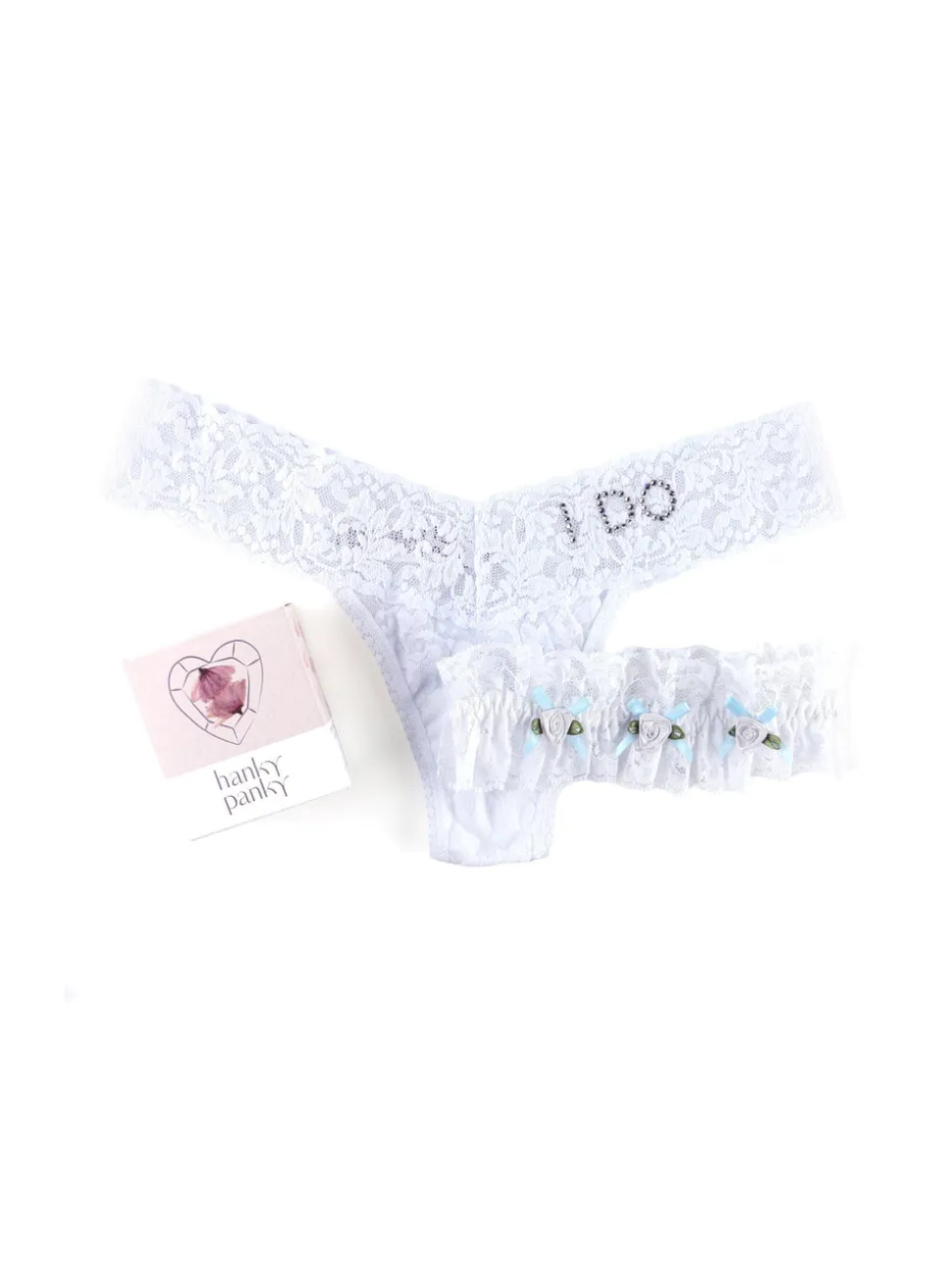 I Do Low Rise Thong & Garter Box Set