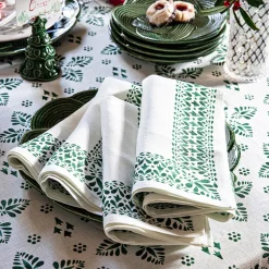 Iberian Border Napkin in Evergreen, Set of 4