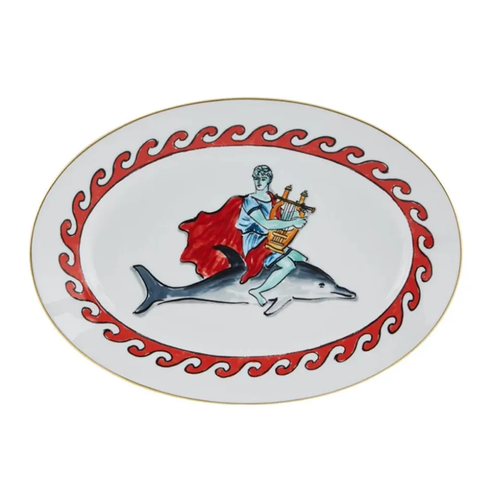 Il Viaggio Di Nettuno Dolphin Oval Platter