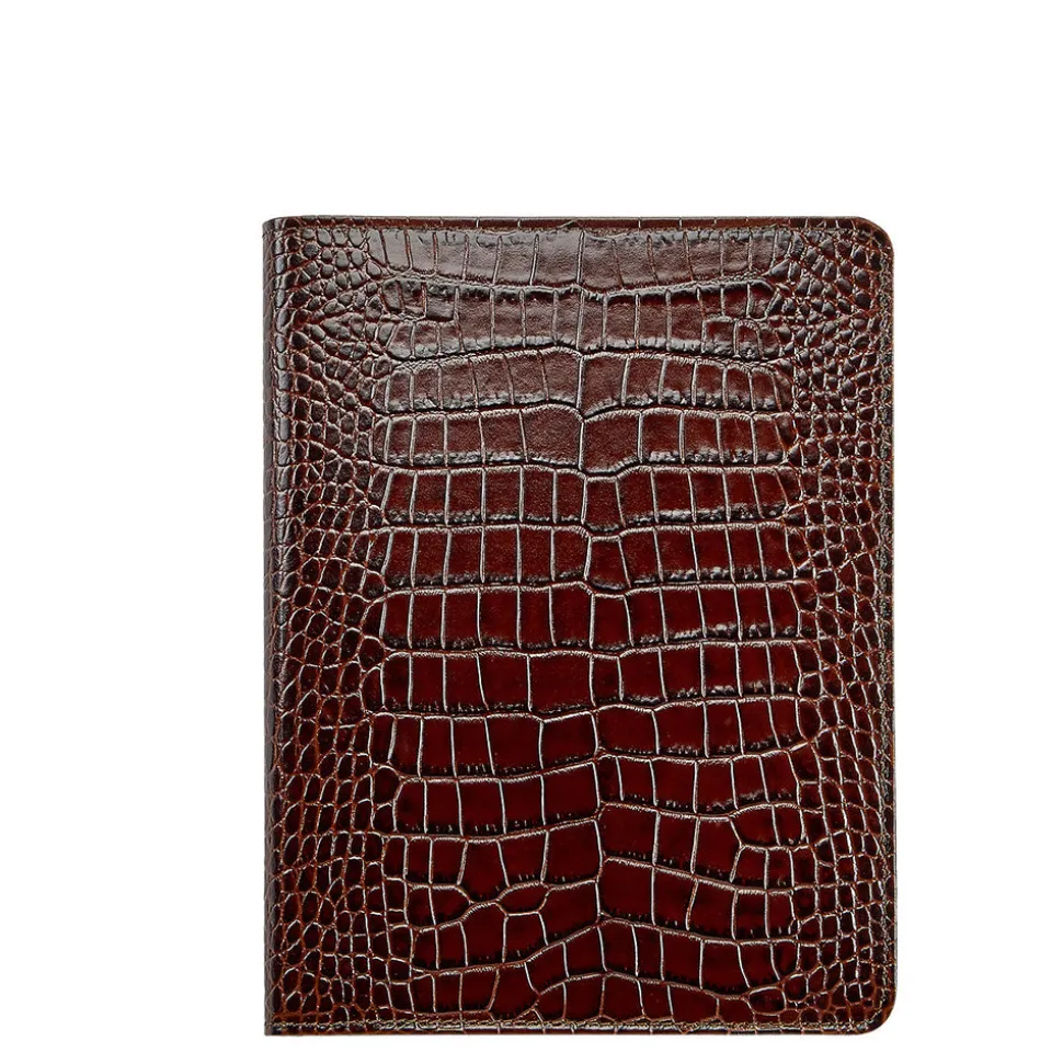 9-Inch Wire-O-Notebook in Crocodile Embossed Leather