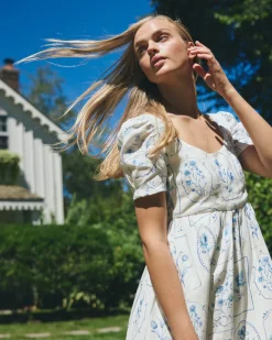 Ines Dress in Delft Tile