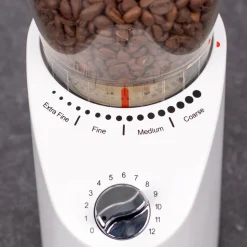 Infinity Plus Conical Burr Coffee Grinder in White