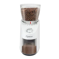 Infinity Plus Conical Burr Coffee Grinder in White