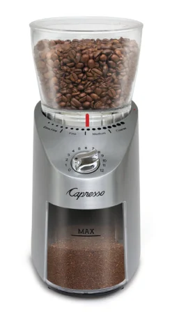 Infinity Plus Conical Burr Coffee Grinder in Stainless Steel