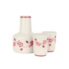 Iris Ceramic Carafe & Pair of Tumblers in Raspberry