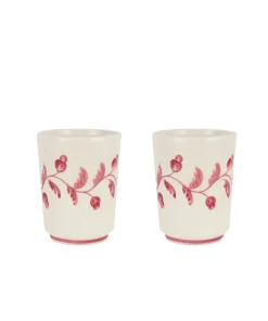 Iris Ceramic Carafe & Pair of Tumblers in Raspberry