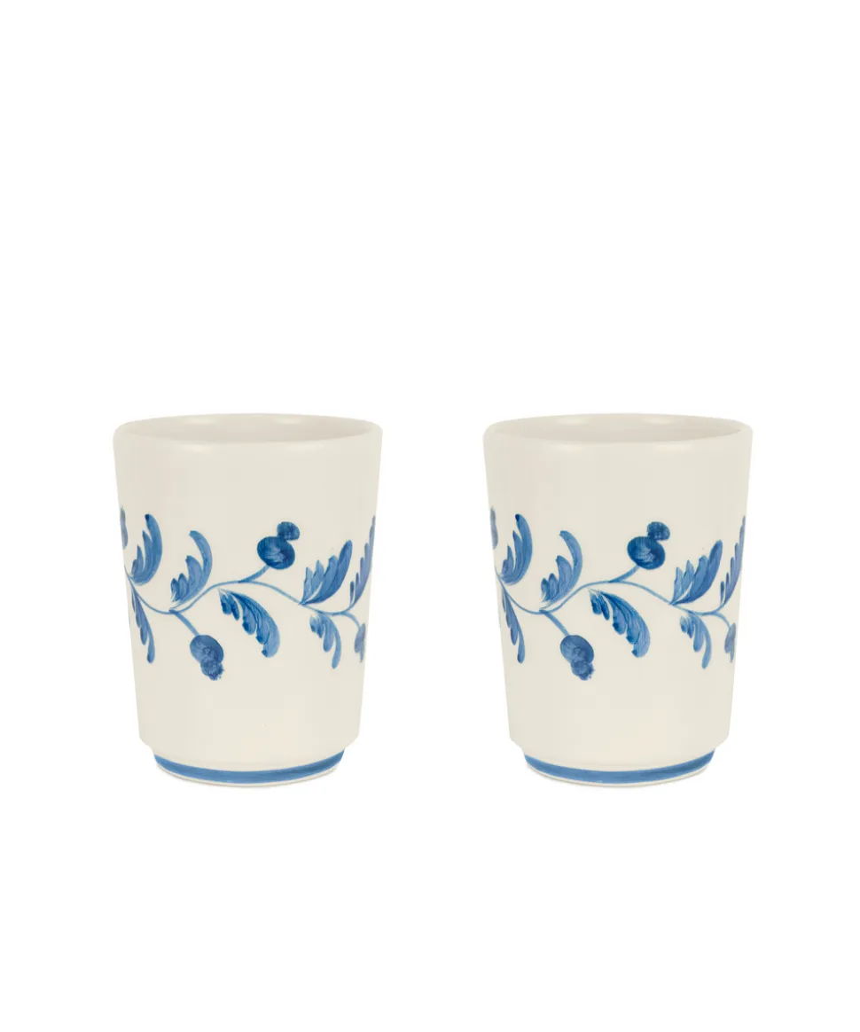 Iris Ceramic Carafe & Pair of Tumblers in Denim
