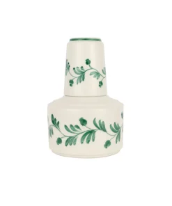 Iris Ceramic Carafe & Pair of Tumblers in Dark Green