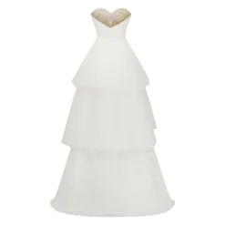Iris Gown in White Bubble Organza