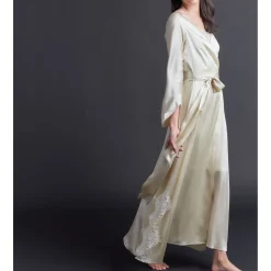 Iris Pearl Silk Charmeuse Wrap Robe