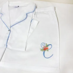 Iris White Cotton Pajama Short Set
