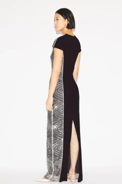Isobel Gown Black Silver Embroidered Tulle