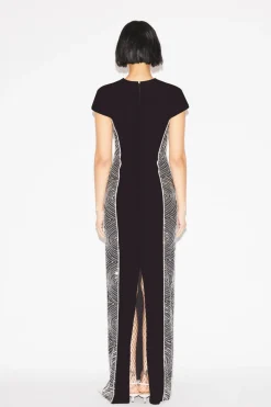 Isobel Gown Black Silver Embroidered Tulle