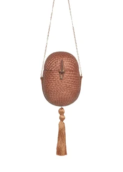 Itza Straw Egg Clutch Bag