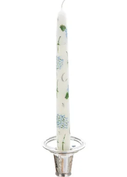 Ivory Evening Hydrangeas Hand-Painted Taper Candles, Set of Two