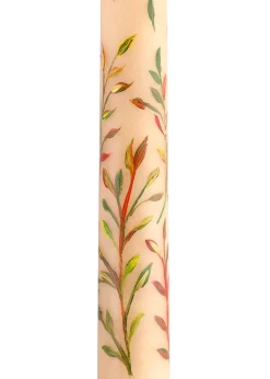 Ivory Fall Leaves Taper Candles, Set of 2
