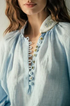 Ivy Blouse in Blue & White