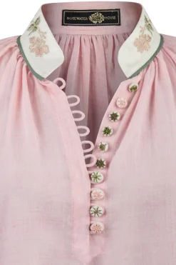 Ivy Blouse in Pink & White