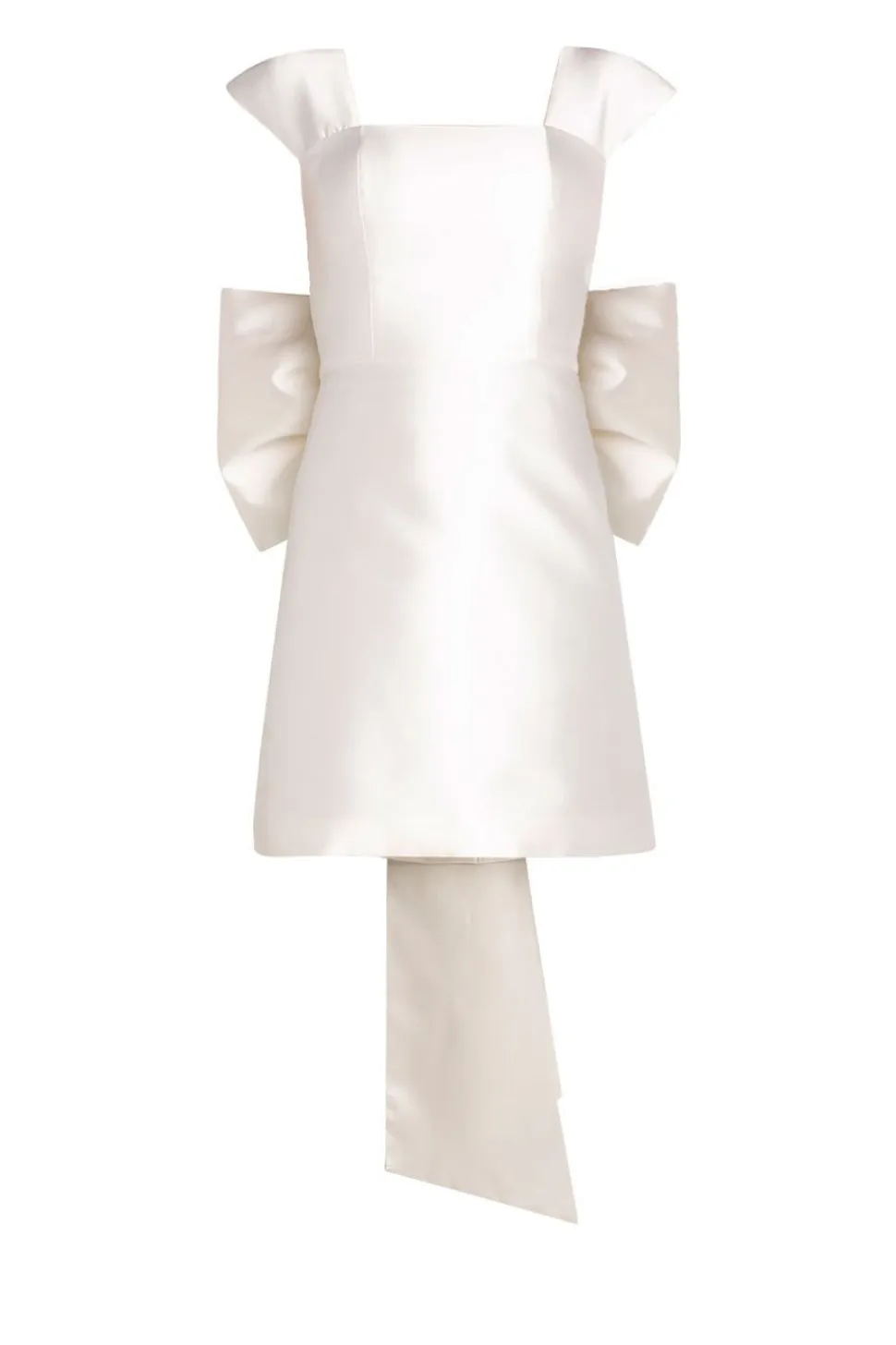 Ivy Silk and Wool Mini Dress in White