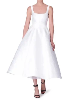 Jacquard Scoopneck Fit & Flare Midi Dress
