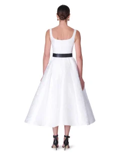 Jacquard Scoopneck Fit & Flare Midi Dress