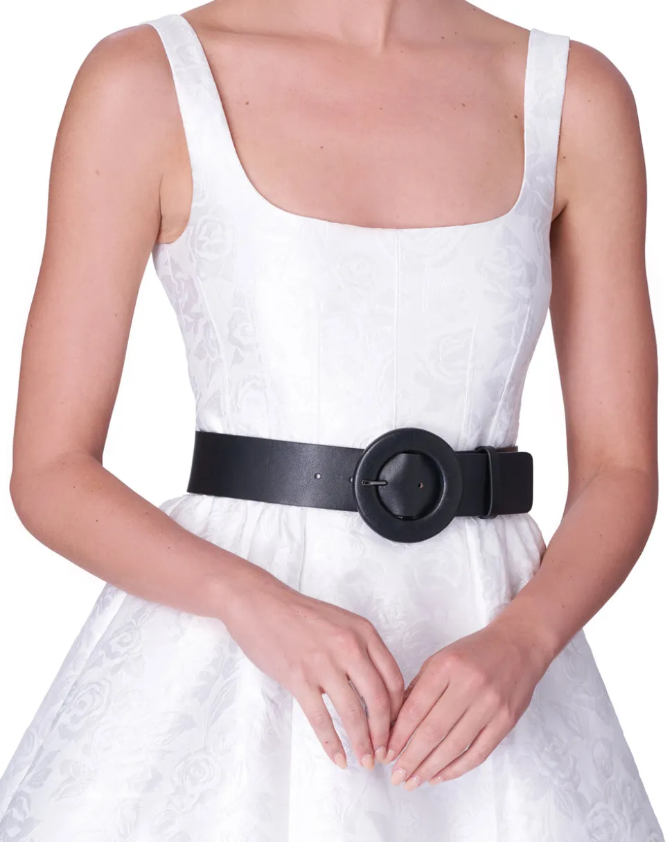 Jacquard Scoopneck Fit & Flare Midi Dress