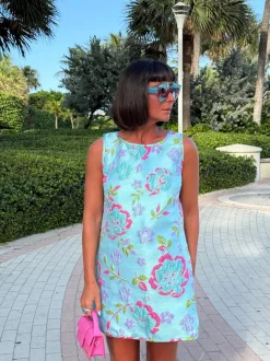 Jacquard Swing Swing Dress in Ethereal
